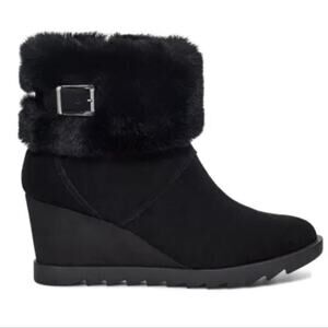 UGG by Koolaburra® Elladine blank Wedge fur trim Booties Women's size 10.5‎ New!